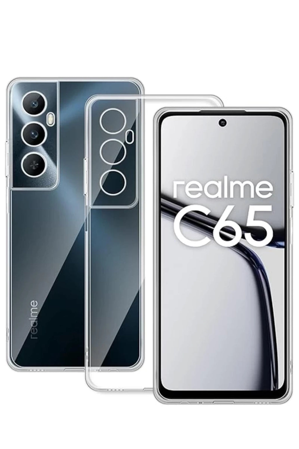 Realme C65 Uyumlu Kılıf Lüx Şeffaf Silikon