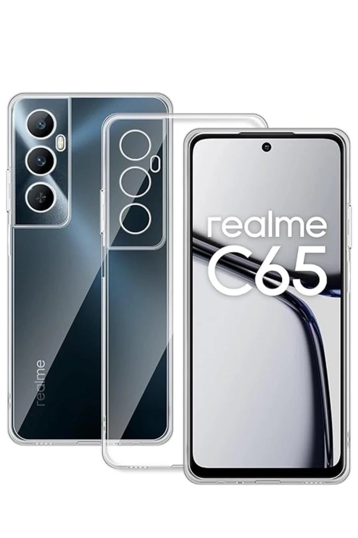 Realme C65 Uyumlu Kılıf Lüx Şeffaf Silikon