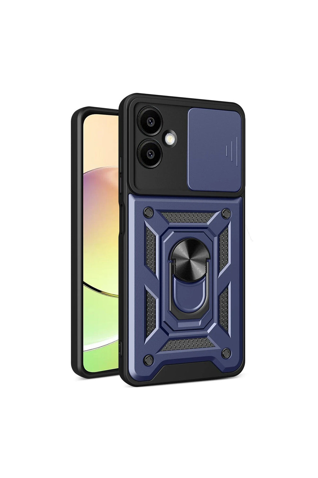 Samsung Galaxy A07 4G Uyumlu Pars Lens Yüzüklü Silikon - Lacivert
