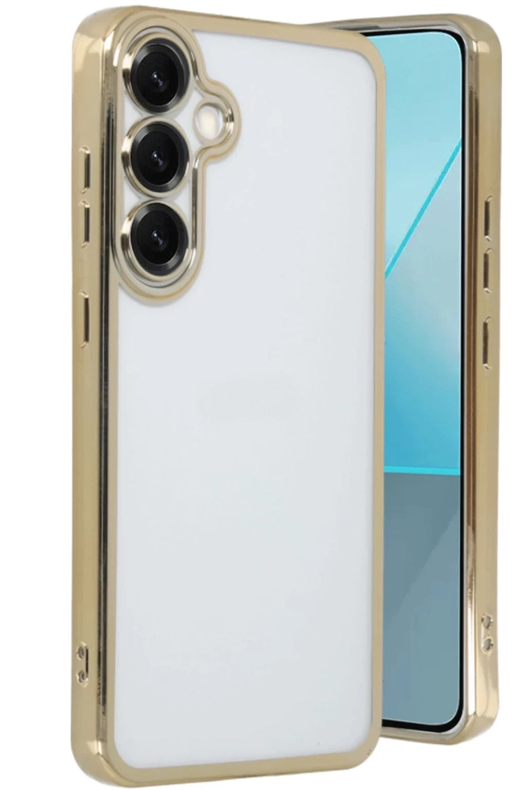Samsung Galaxy S25 Plus Uyumlu Kılıf Lensli Silikon - Gold