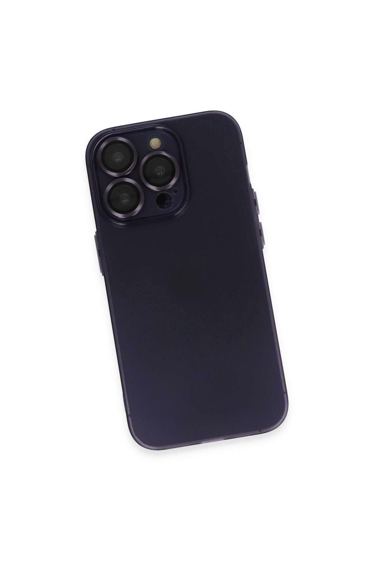 Apple iPhone 14 Pro Max Uyumlu Kılıf Luko Lens Silikon - Derin Mor