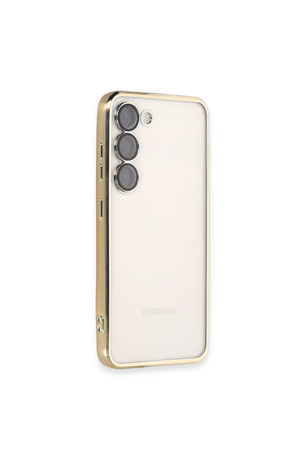 Samsung Galaxy S23 Plus Uyumlu Kılıf Lensli Silikon - Gold