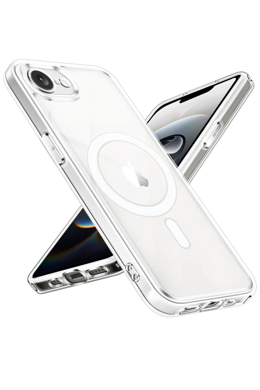 Apple iPhone 16E Uyumlu Kılıf Magneticsafe Şeffaf Silikon - Şeffaf