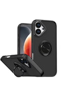 Apple iPhone 17 Uyumlu Montreal Yüzüklü Silikon Kapak - Siyah