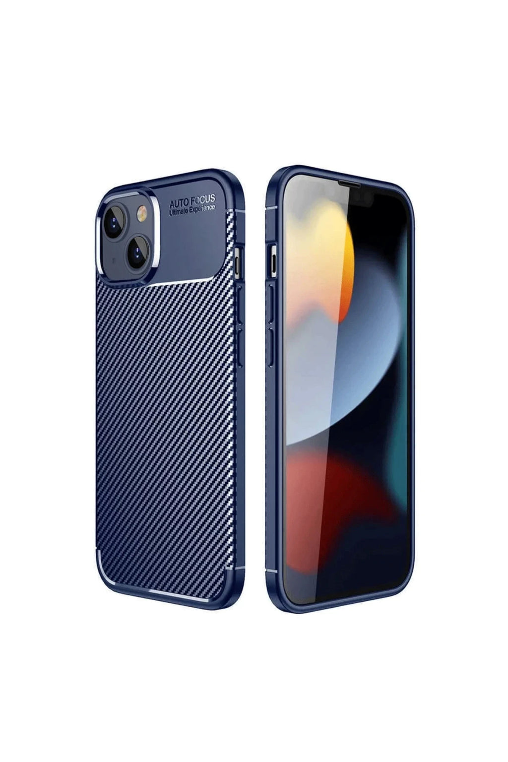 Apple iPhone 14 Uyumlu Kılıf Auto Focus Karbon Kapak - Lacivert