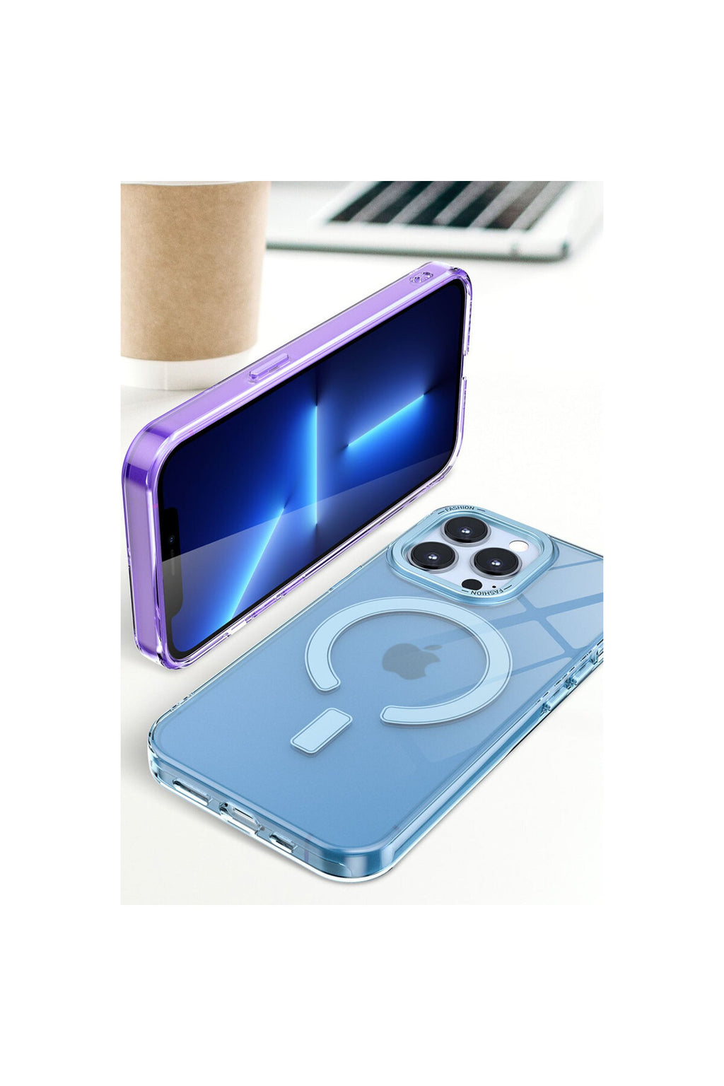 Apple iPhone 14 Pro Max Uyumlu Kılıf Troy Magsafe Kapak - Mor
