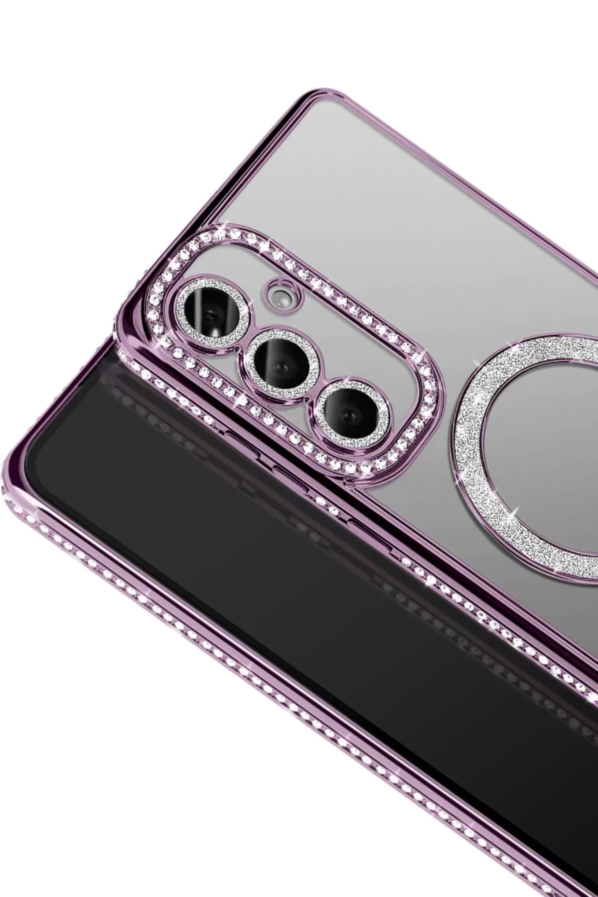 Samsung Galaxy S26 Plus Uyumlu Joke Simli Magneticsafe Kılıf - Derin Mor
