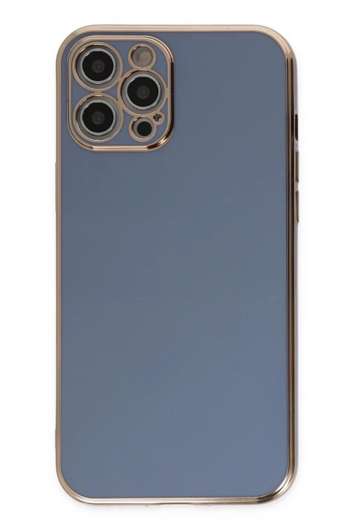 Apple iPhone 12 Pro Max Uyumlu Kılıf Volet Silikon - Mavi