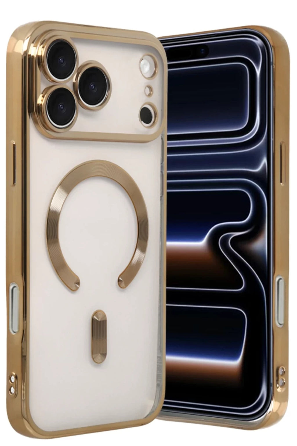 Apple iPhone 17 Pro Uyumlu Kross Magneticsafe Kapak - Gold
