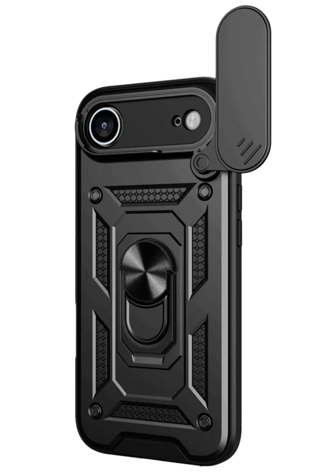 Apple iPhone 17 Air Uyumlu Pars Lens Yüzüklü Silikon - Siyah