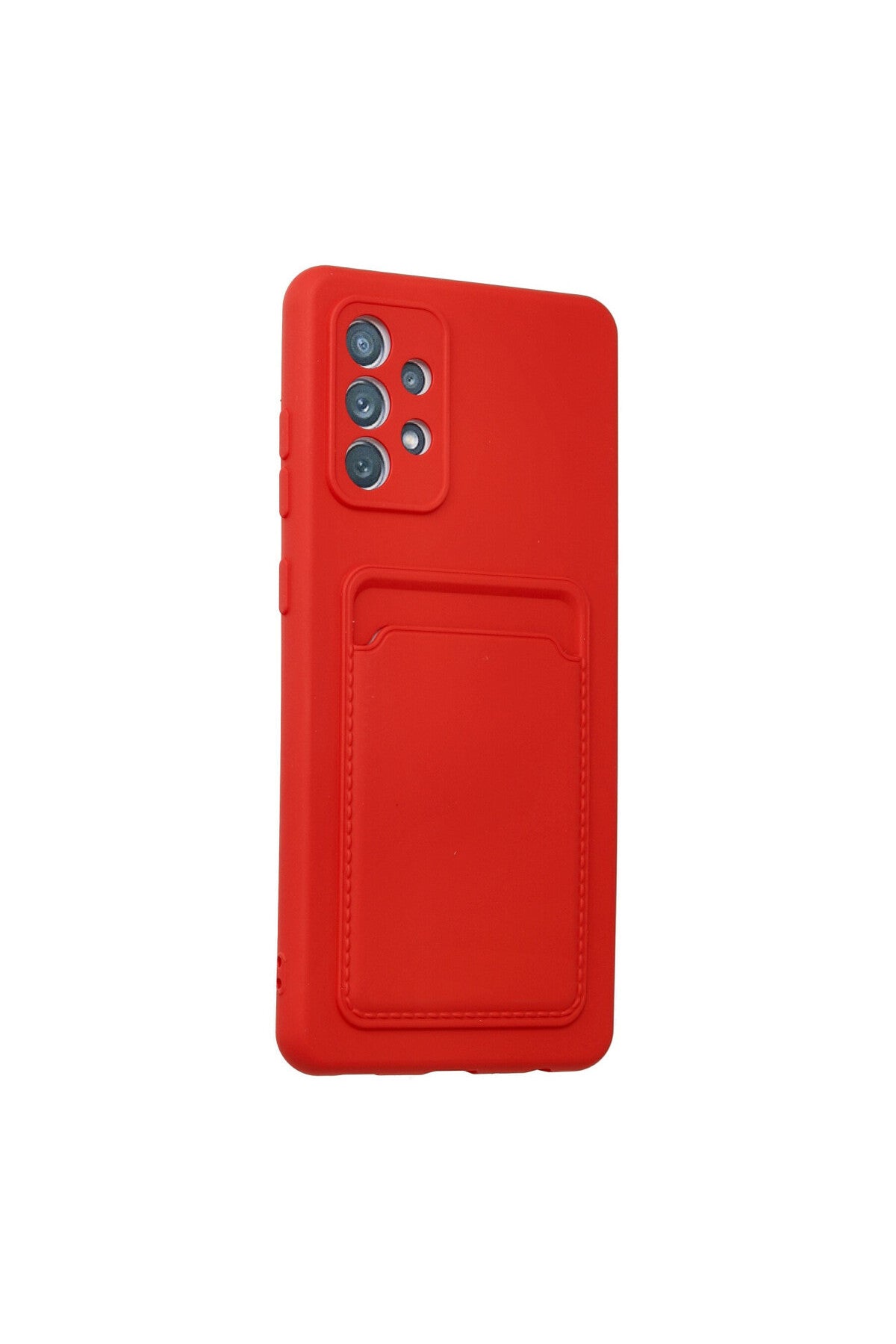 Samsung Galaxy A32 Uyumlu Kılıf Kelvin Kartvizitli Silikon - Kırmızı