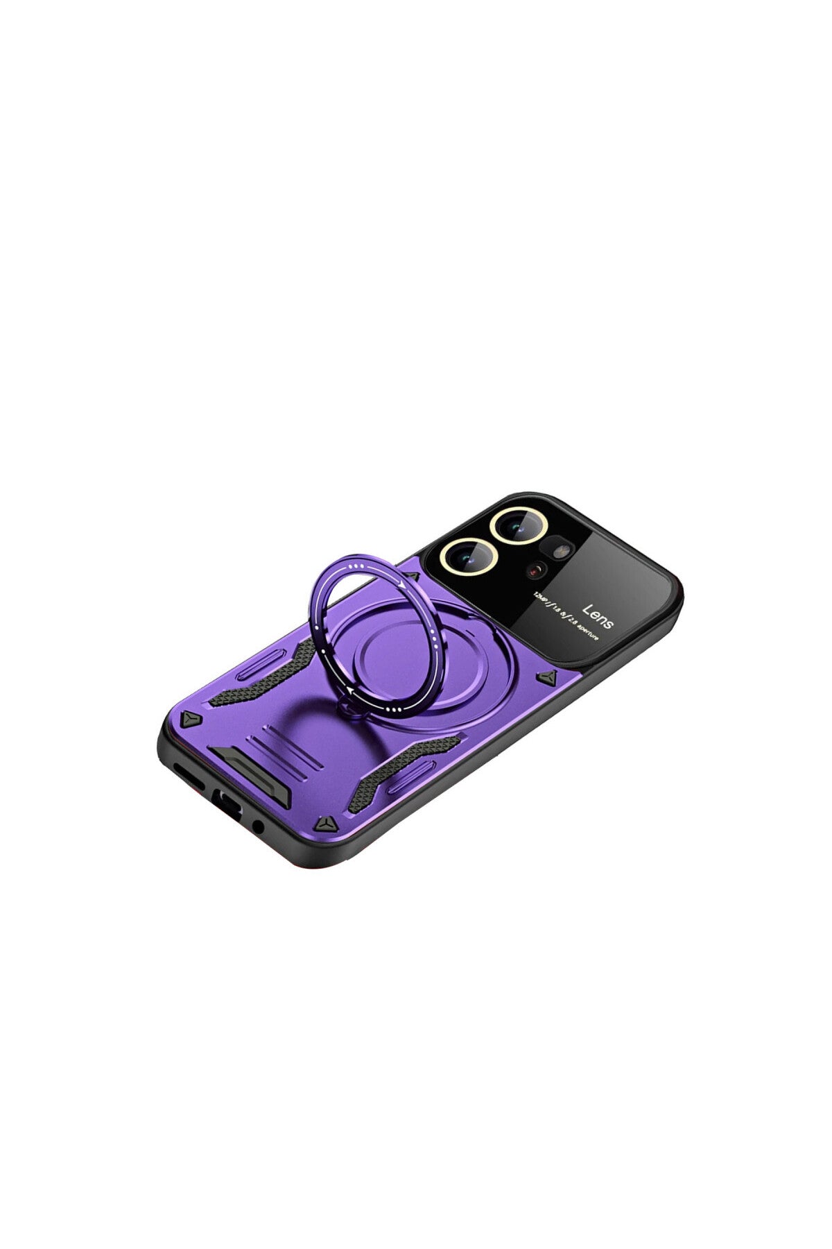 Vivo Y16 Uyumlu Kılıf Joy Lens Standlı Kapak - Mor