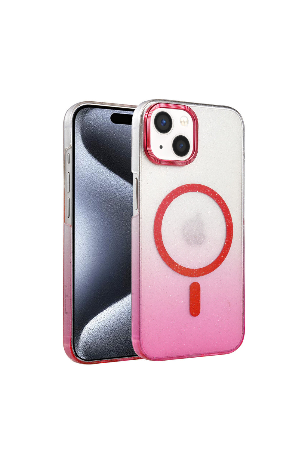 Apple iPhone 15 Plus Uyumlu Glossy Magsafe Kapak - Pembe
