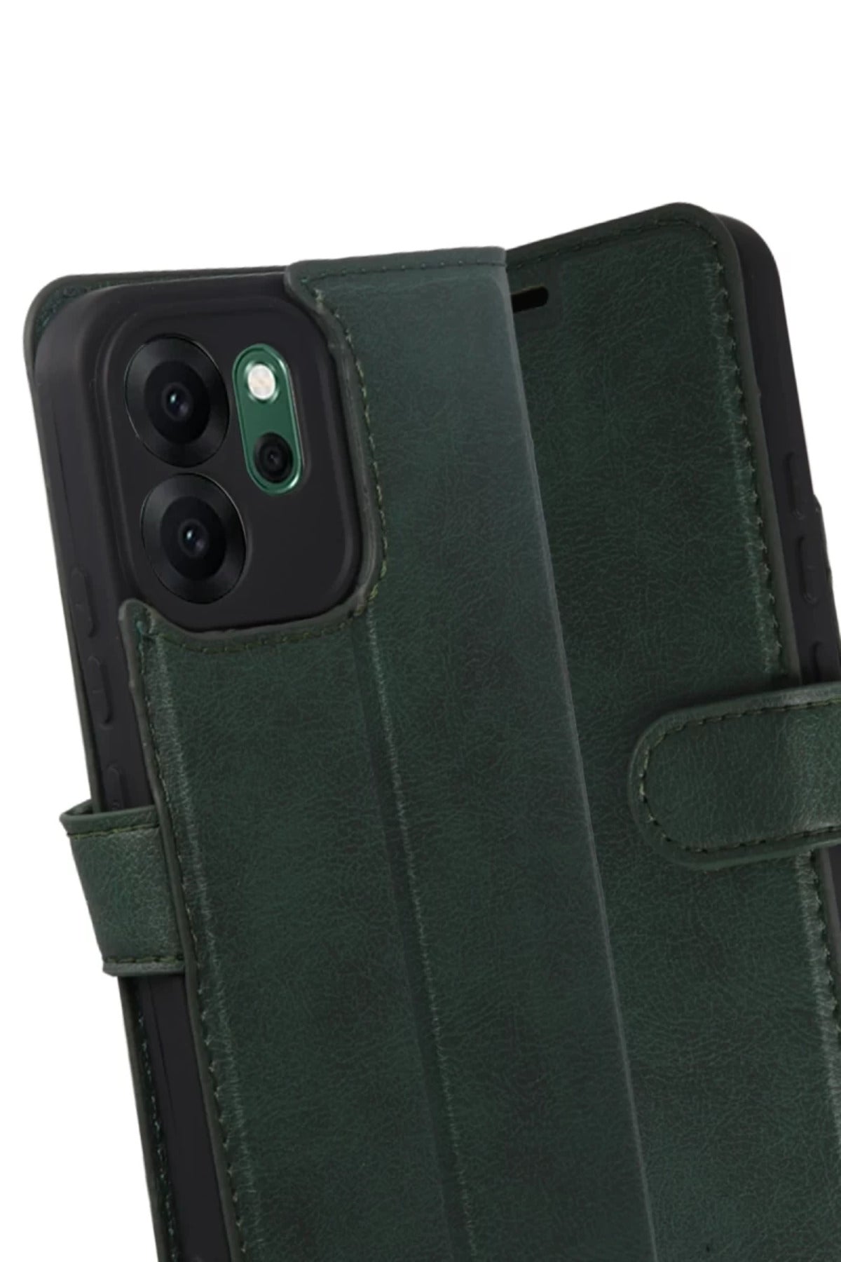 Oppo Reno 14F Uyumlu Trend S Plus Kapaklı Kılıf - Yeşil