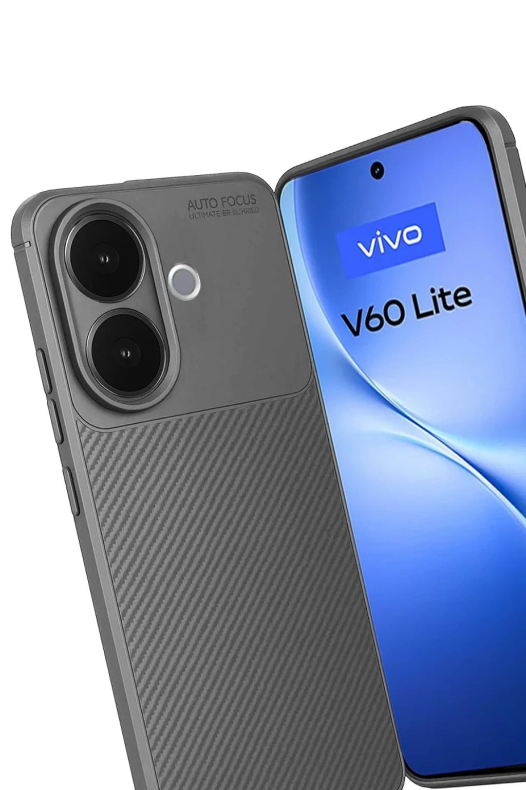 Vivo V60 Lite Uyumlu Auto Focus Karbon Kapak - Gri
