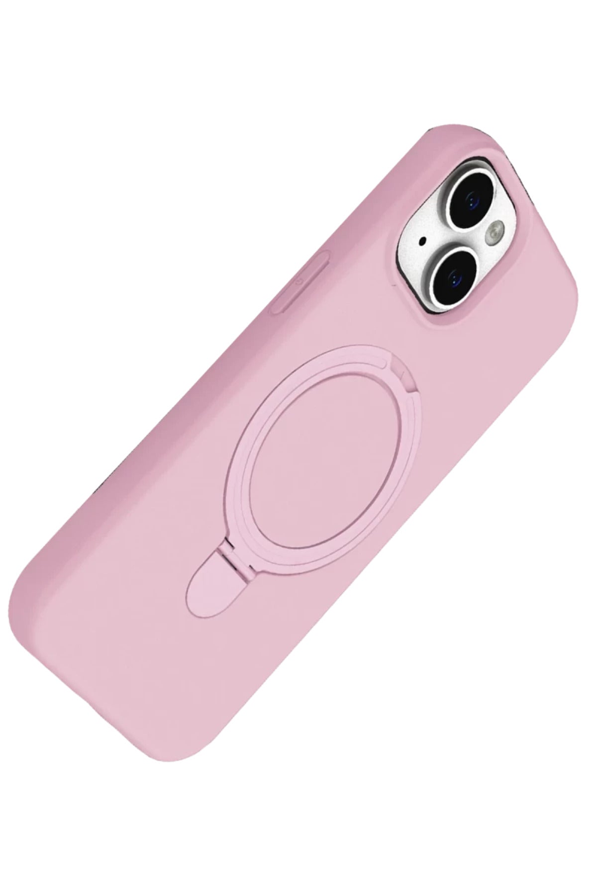 Apple iPhone 15 Plus Uyumlu Regal Magsafe Standlı Kapak - Açık Pembe