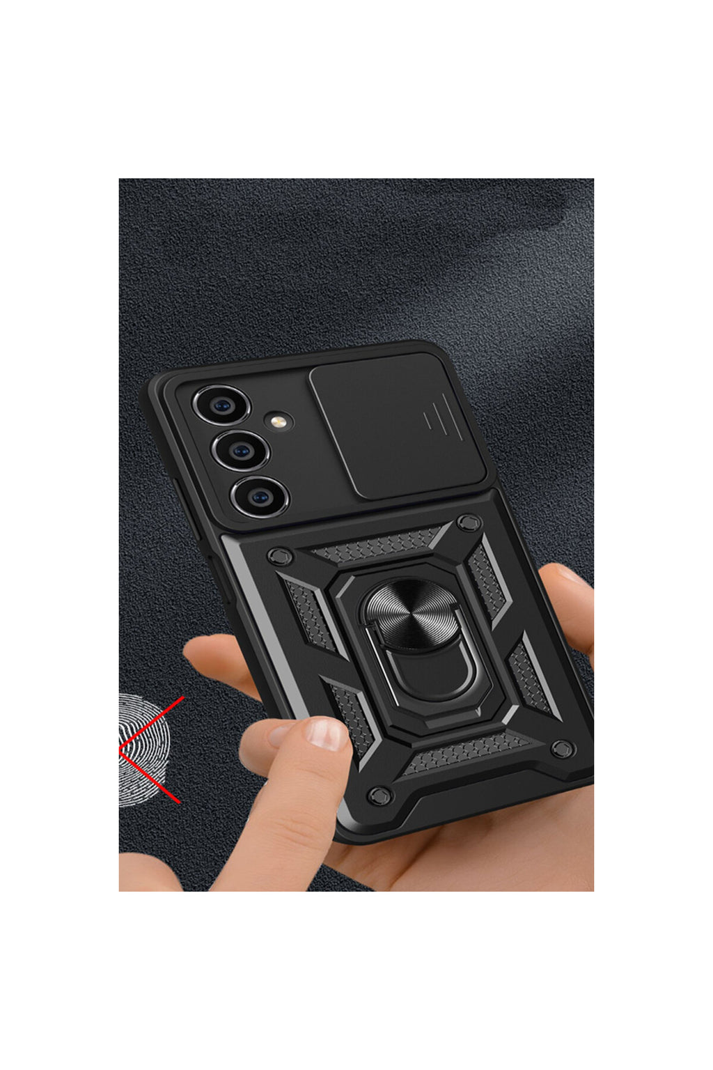 Samsung Galaxy A05 Uyumlu Kılıf Pars Lens Yüzüklü Silikon - Gold
