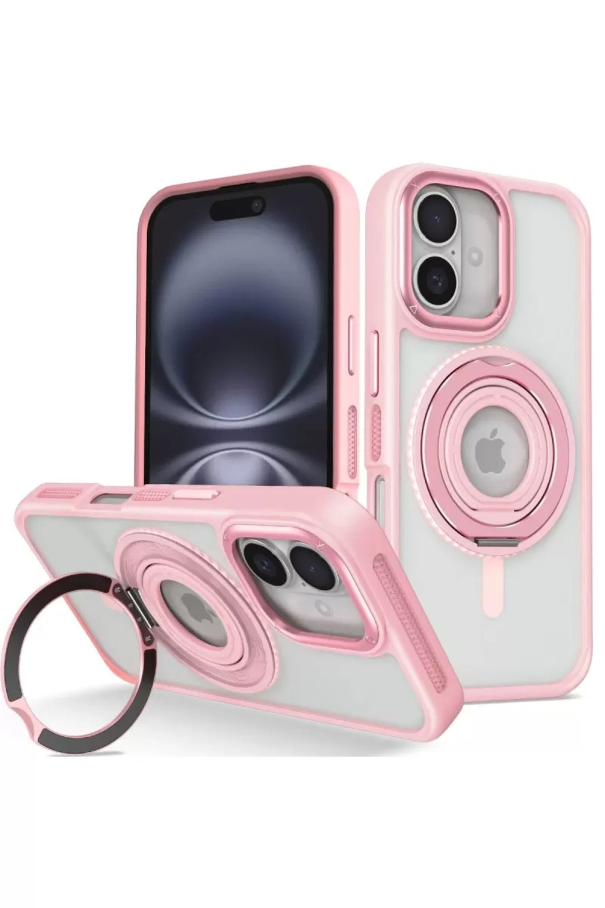 Joko Apple iPhone 16 Uyumlu Banza Magsafe Standlı Kapak - Pembe
