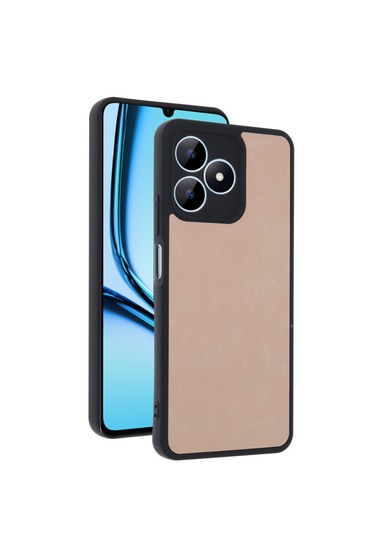 Realme Note 50 4G Uyumlu Kılıf Aras Deri Kapak - Pudra