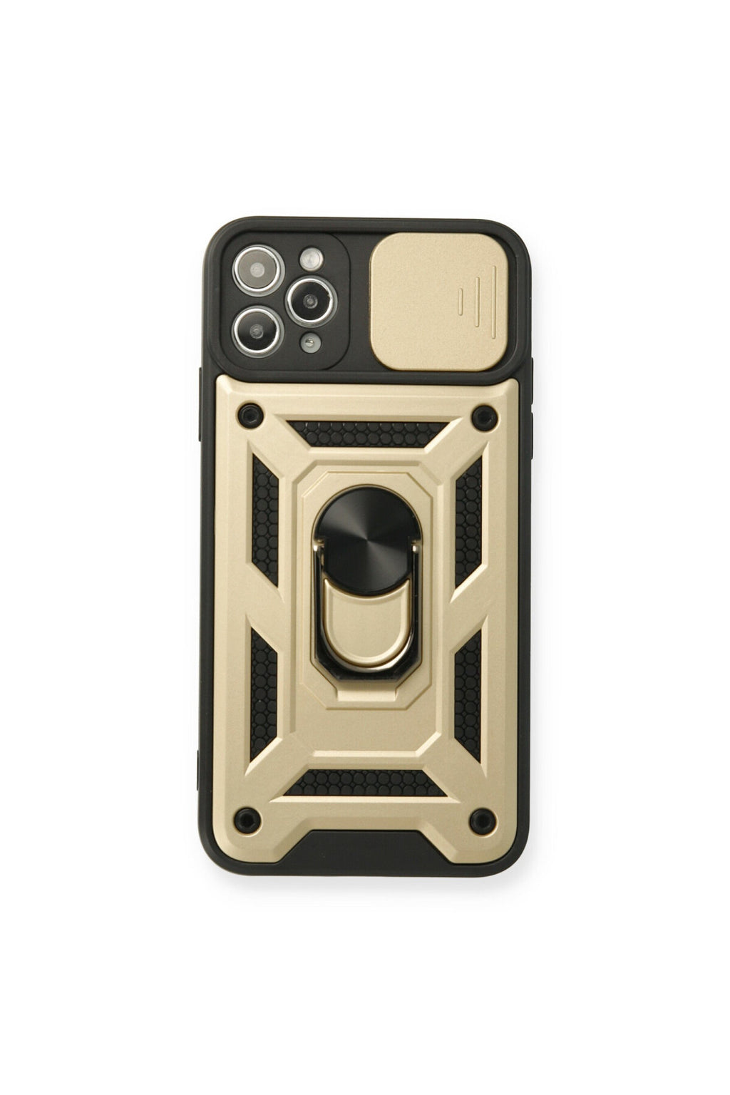 Apple iPhone 11 Pro Uyumlu Kılıf Pars Lens Yüzüklü Silikon - Gold