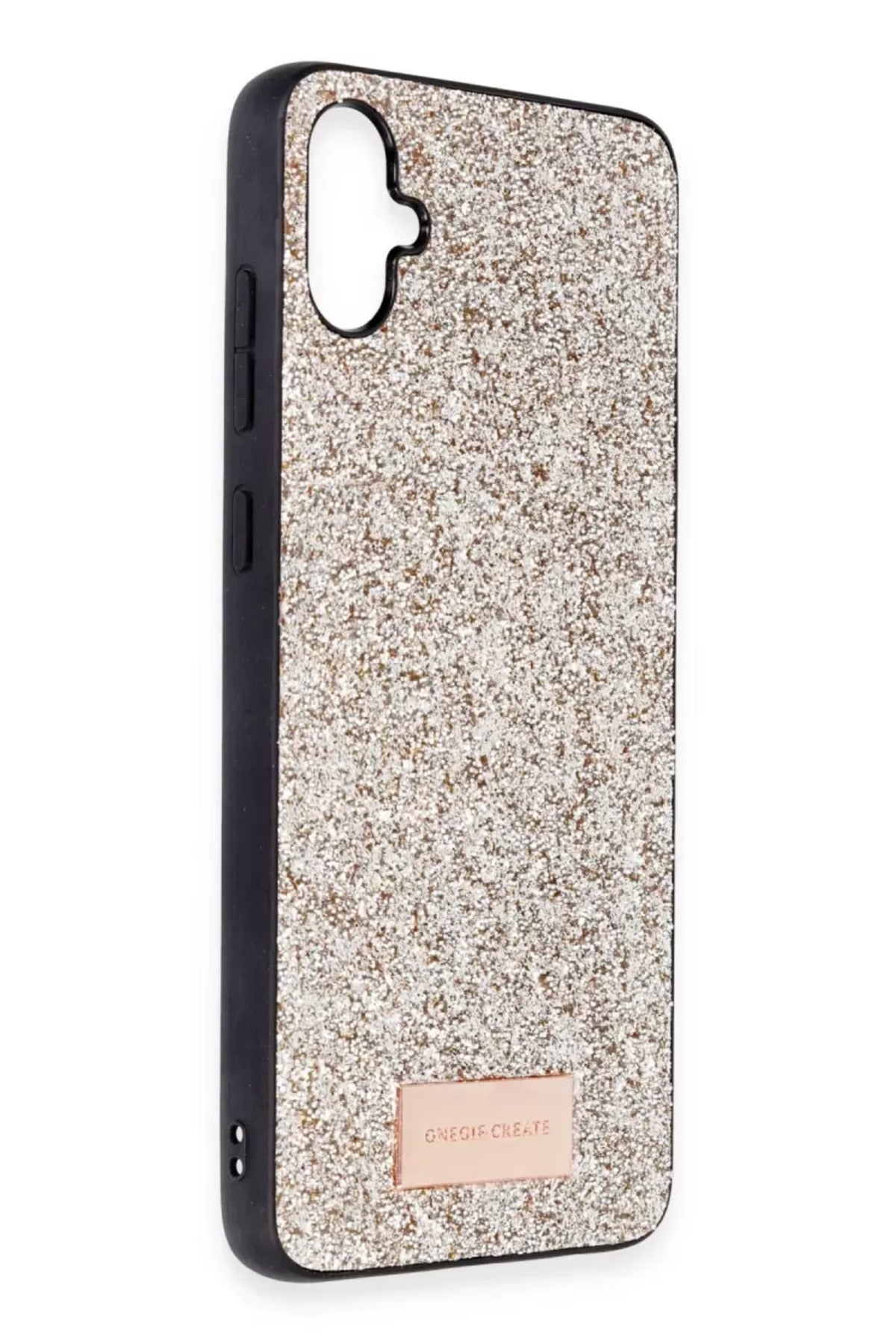 Onegif Samsung Galaxy A05 Uyumlu Bright Simli Kapak - Gold