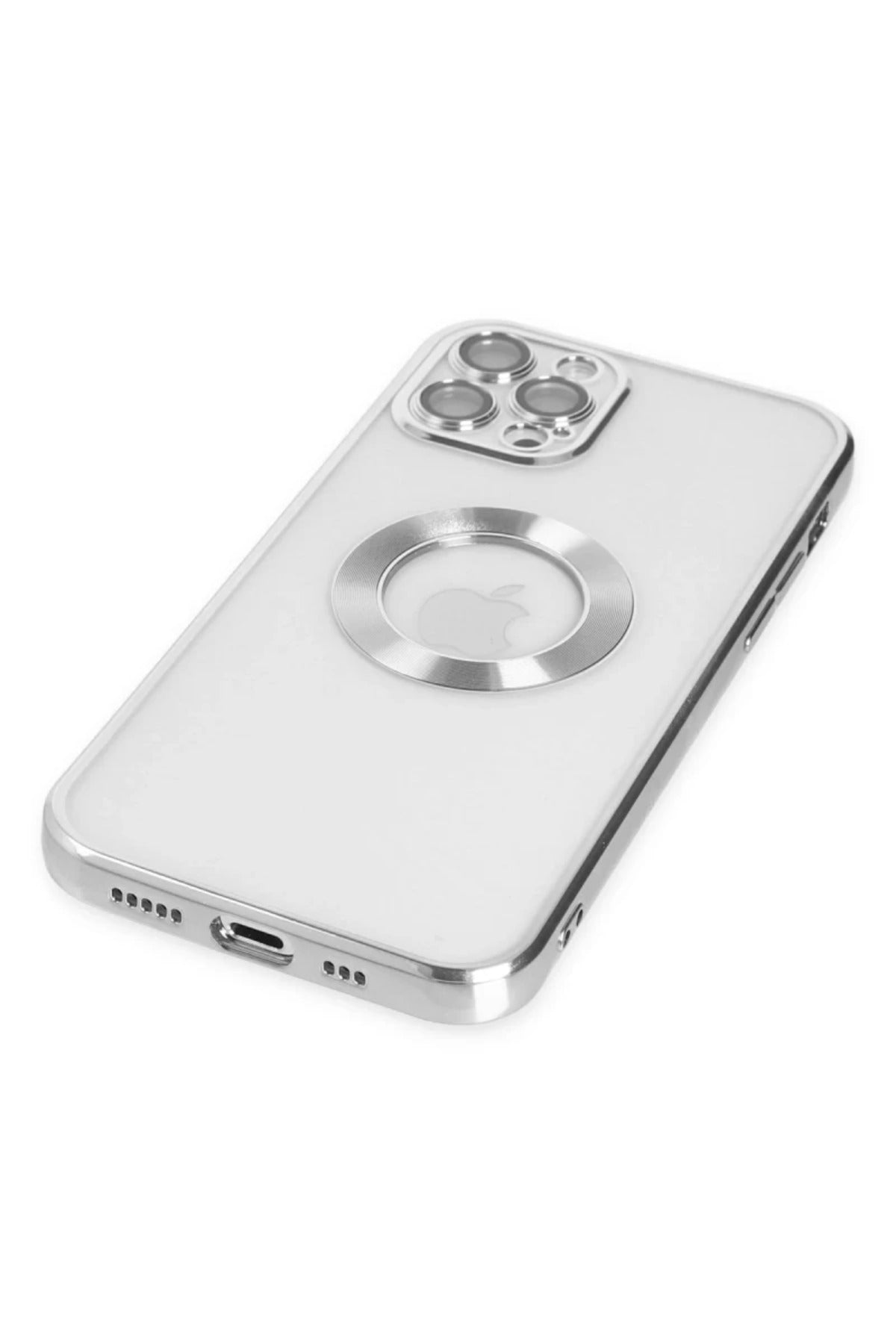 Apple iPhone 12 Pro Uyumlu Kılıf Slot Silikon - Gümüş