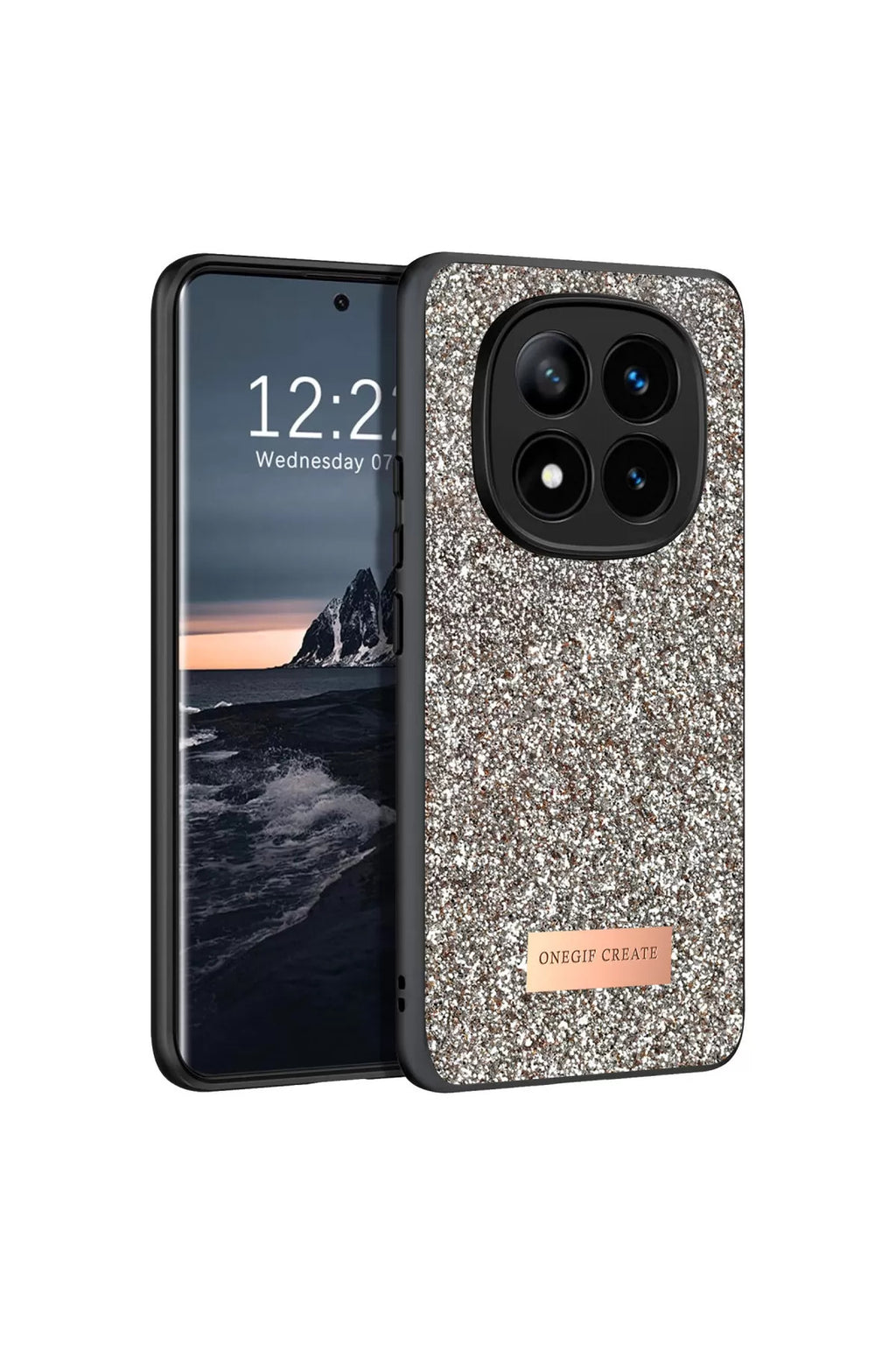 Onegif Xiaomi Redmi Note 14 Pro 4G Uyumlu Bright Simli Kapak - Gold