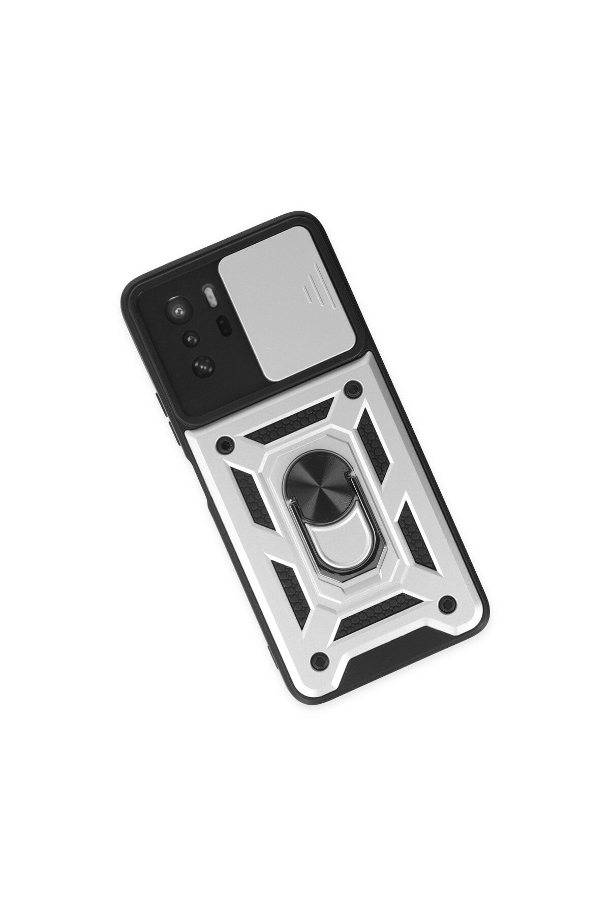 Poco X3 GT Kılıf Pars Lens Yüzüklü Silikon - Gümüş