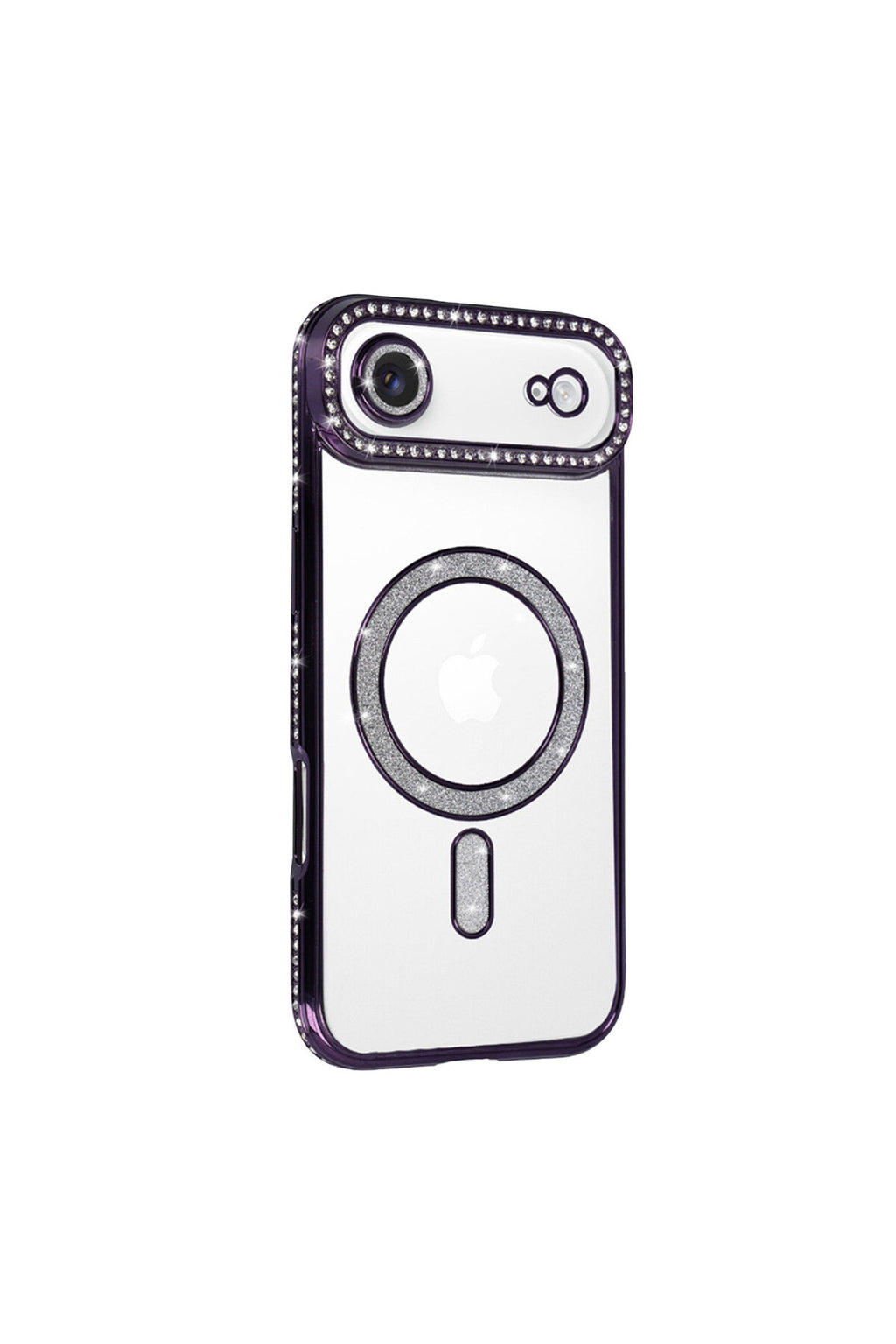 Apple iPhone 17 Air Uyumlu Joke Simli Magneticsafe Kılıf - Derin Mor