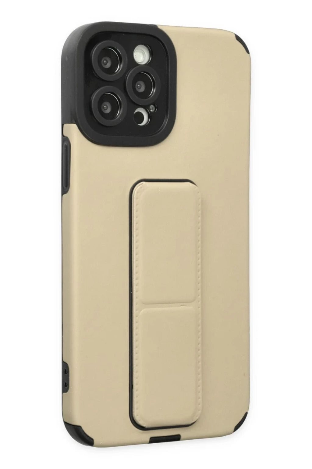 Apple iPhone 12 Pro Max Uyumlu Kılıf Mega Standlı Silikon - Gold