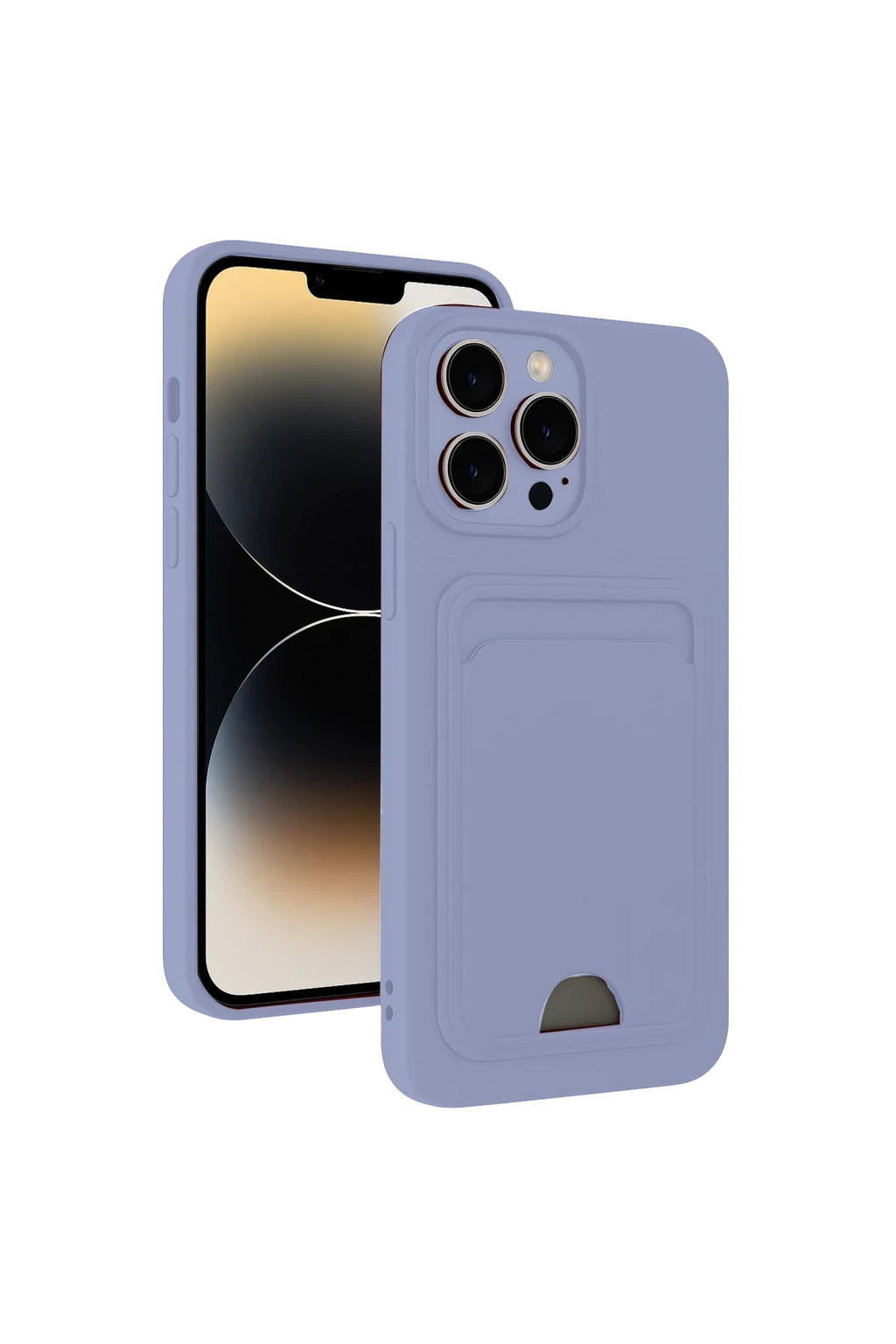 Apple iPhone 13 Pro Max Uyumlu Kılıf Kelvin Kartvizitli Silikon - Lila