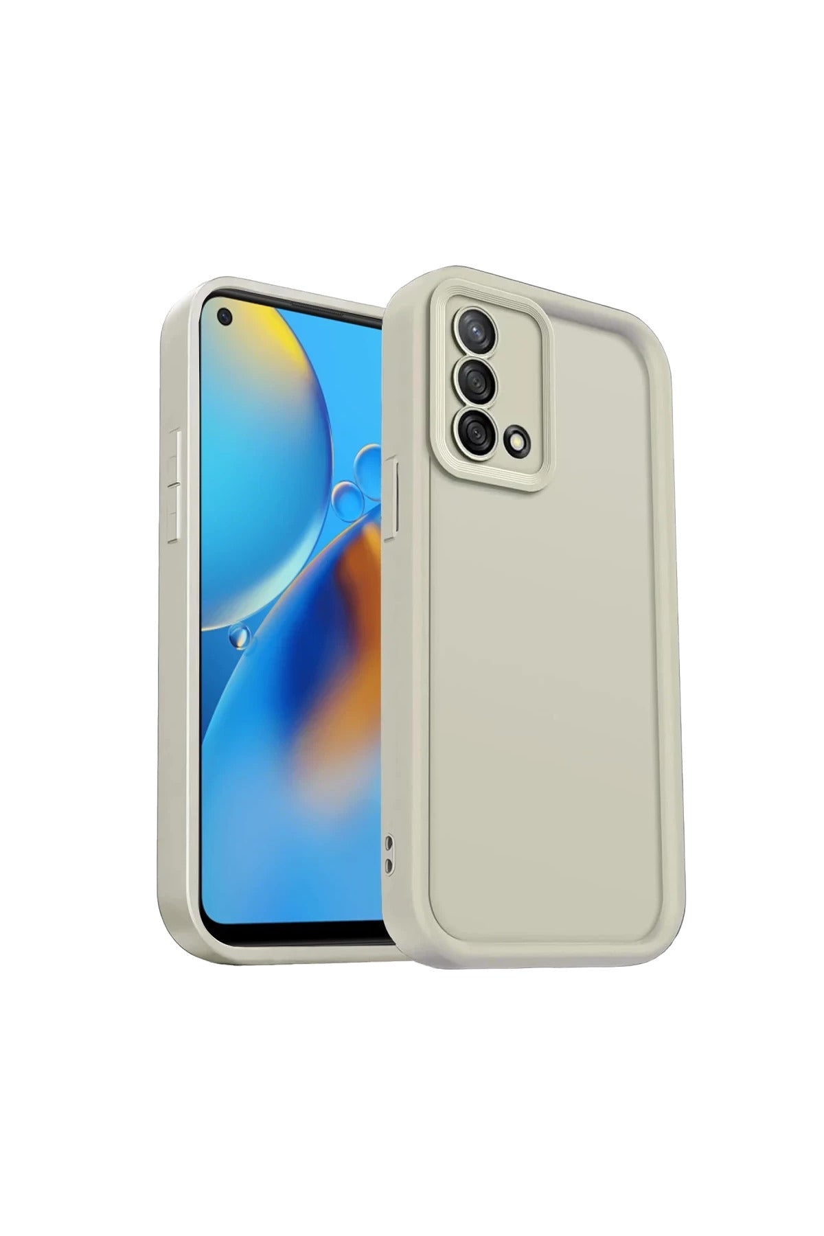 Oppo A74 4G Uyumlu Kılıf Viera Silikon - Krem
