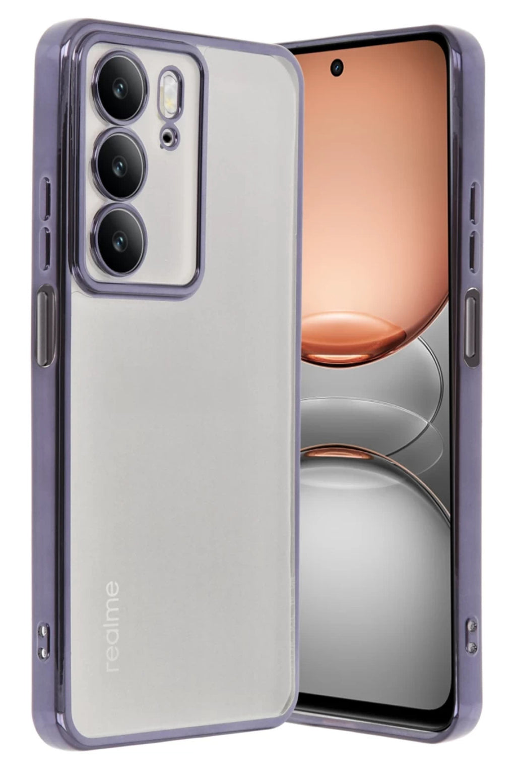 Realme C75 4G Uyumlu Kılıf Lensli Silikon - Mor
