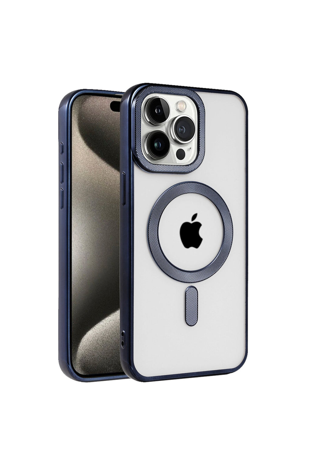 Apple iPhone 15 Pro Max Uyumlu Kılıf Kronos Magsafe Kapak - Lacivert