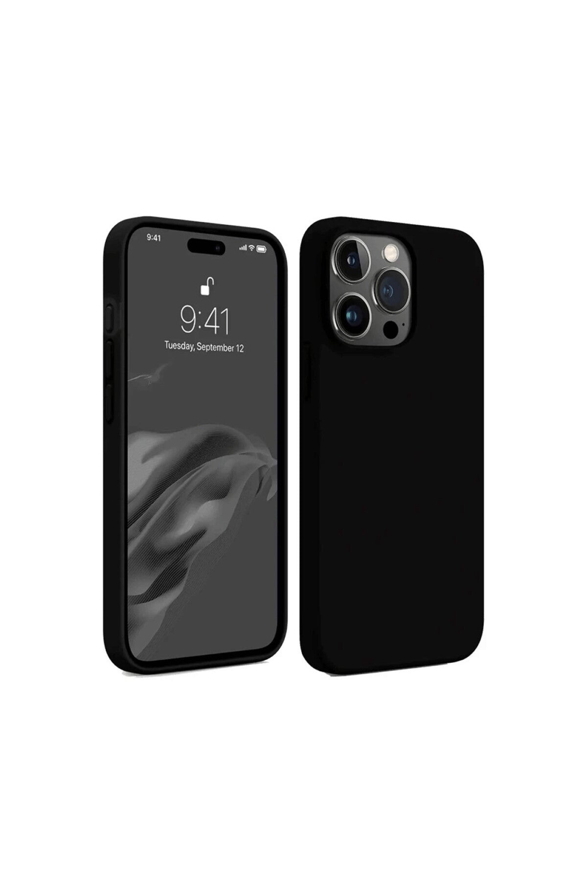 Apple iPhone 15 Pro Max Uyumlu Kılıf First Silikon - Siyah