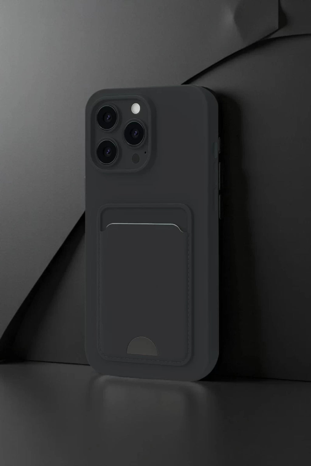 Apple iPhone 16 Pro Uyumlu Kılıf Kelvin Kartvizitli Silikon - Derin Mor