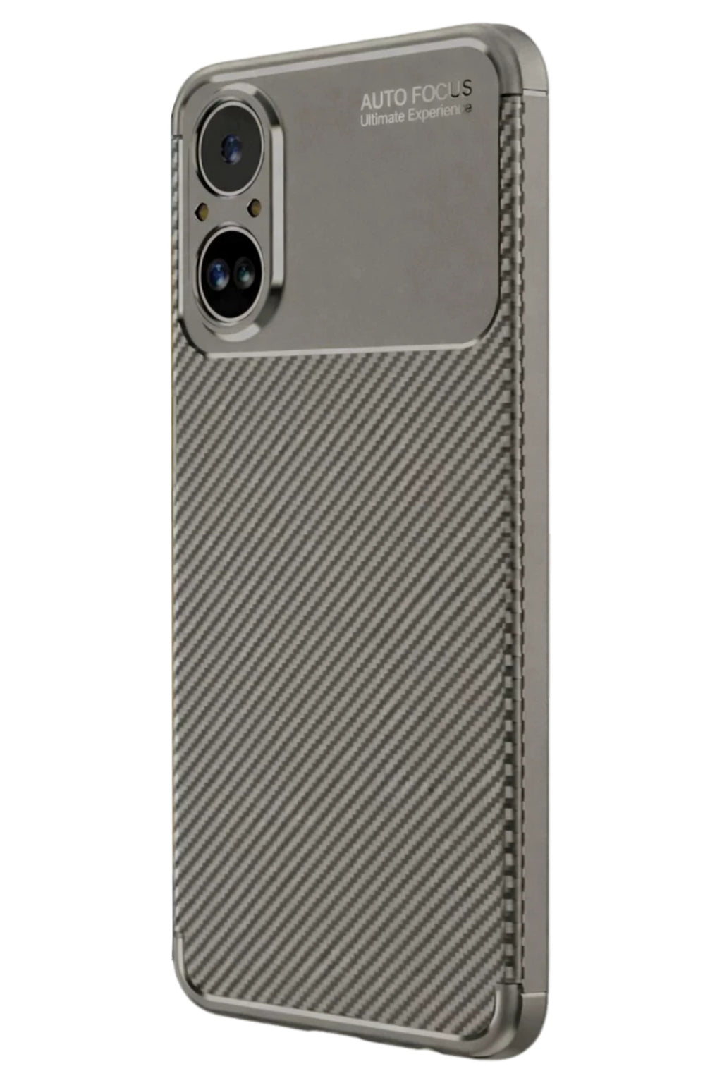 Realme 12 Lite Uyumlu Kılıf Auto Focus Karbon Kapak - Gri