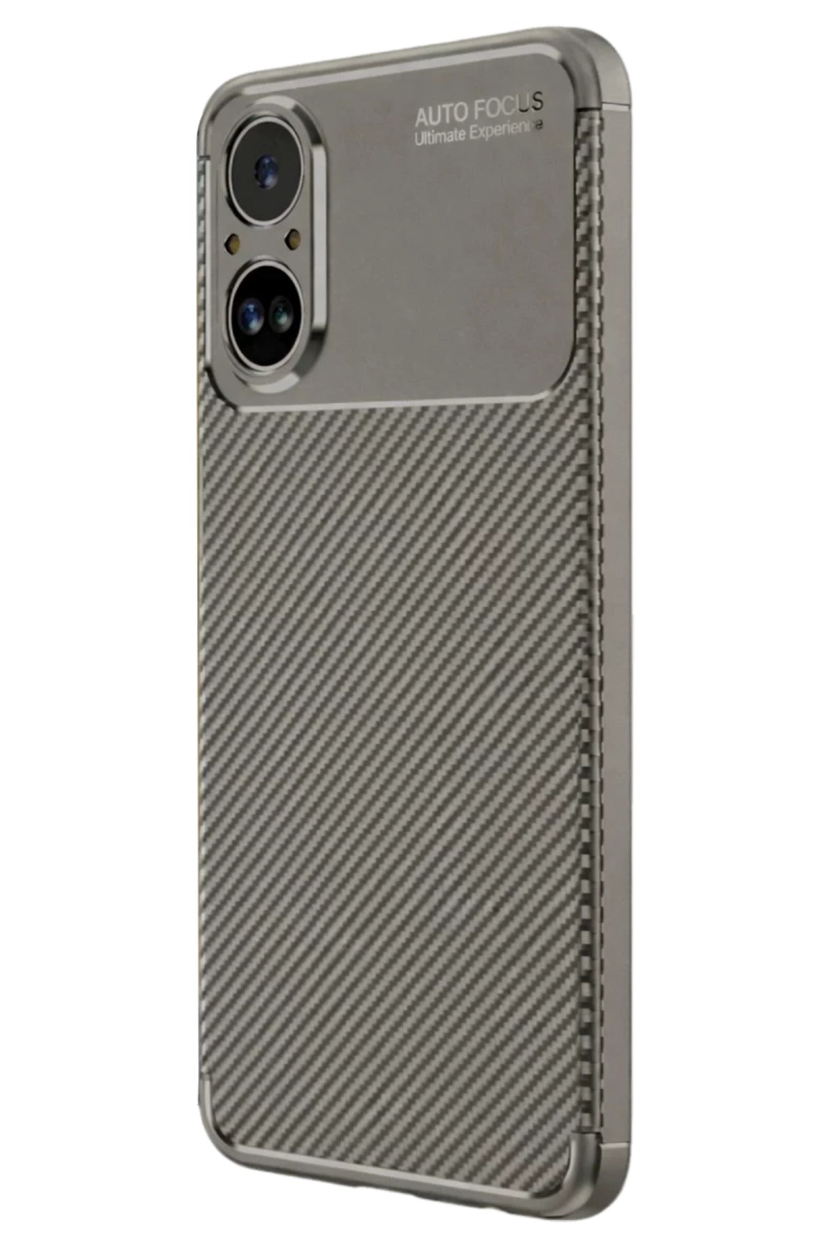 Realme 12 Lite Uyumlu Kılıf Auto Focus Karbon Kapak - Gri