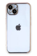 Apple iPhone 14 Plus Uyumlu Kılıf Lensli Silikon - Gold