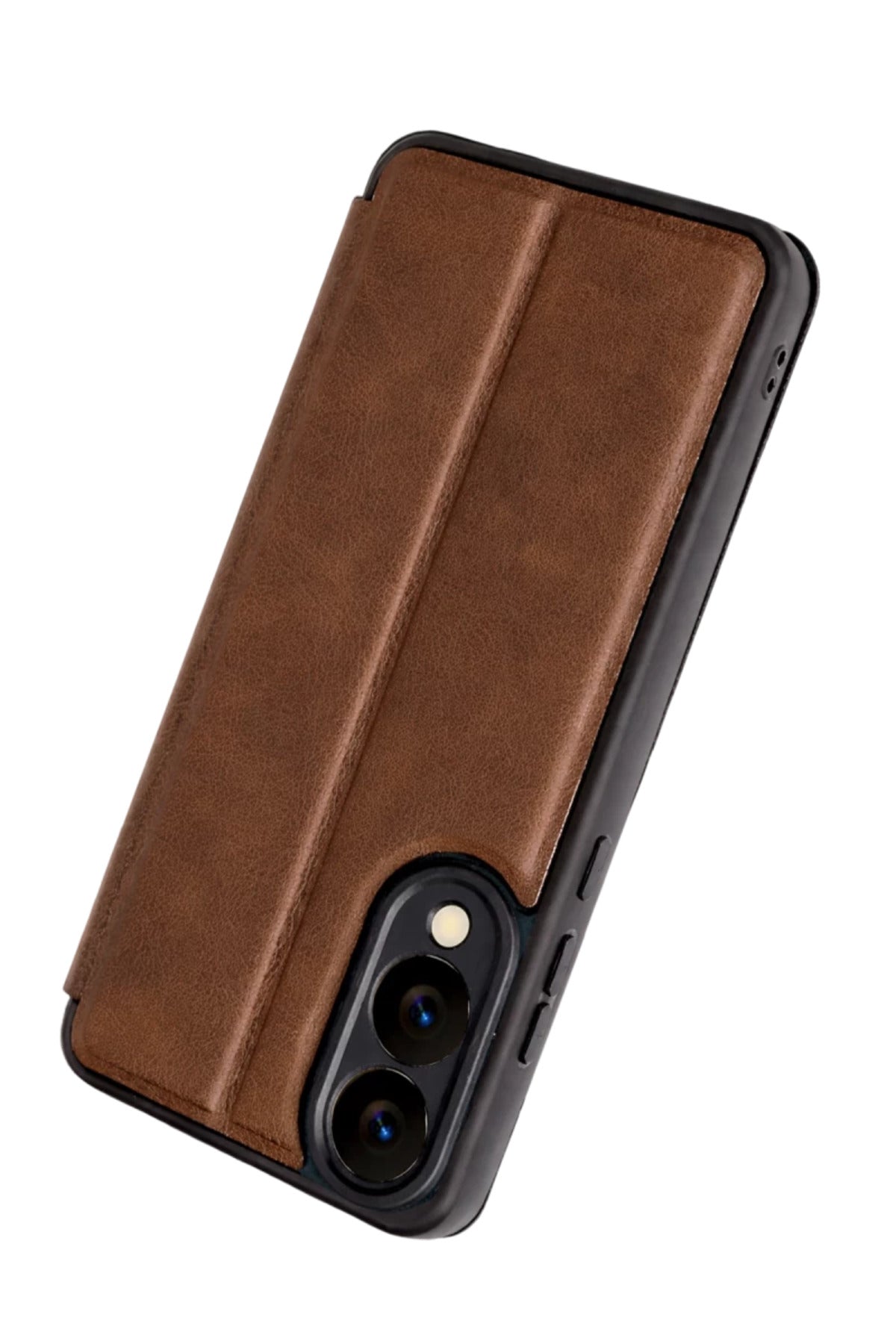 Samsung Galaxy S25 Uyumlu Edge Flip Cover - Taba