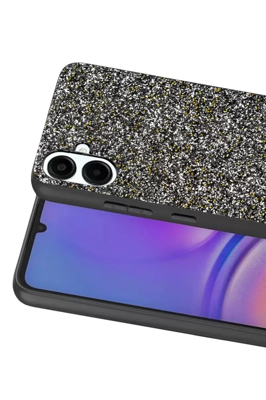 Onegif Samsung Galaxy A07 4G Uyumlu Bright Simli Kapak - Gold
