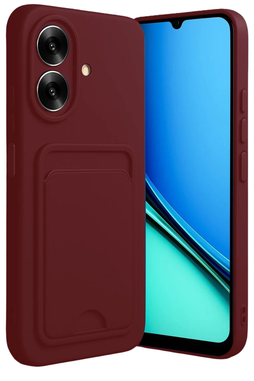 Realme Note 60 Uyumlu Kelvin Kartvizitli Silikon - Bordo