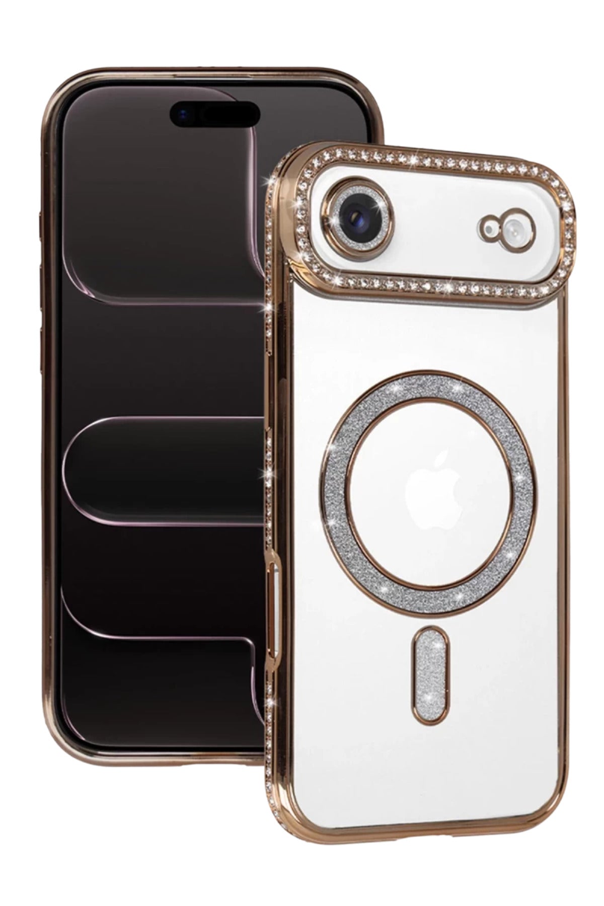 Apple iPhone 17 Air Uyumlu Joke Simli Magneticsafe Kılıf - Gold