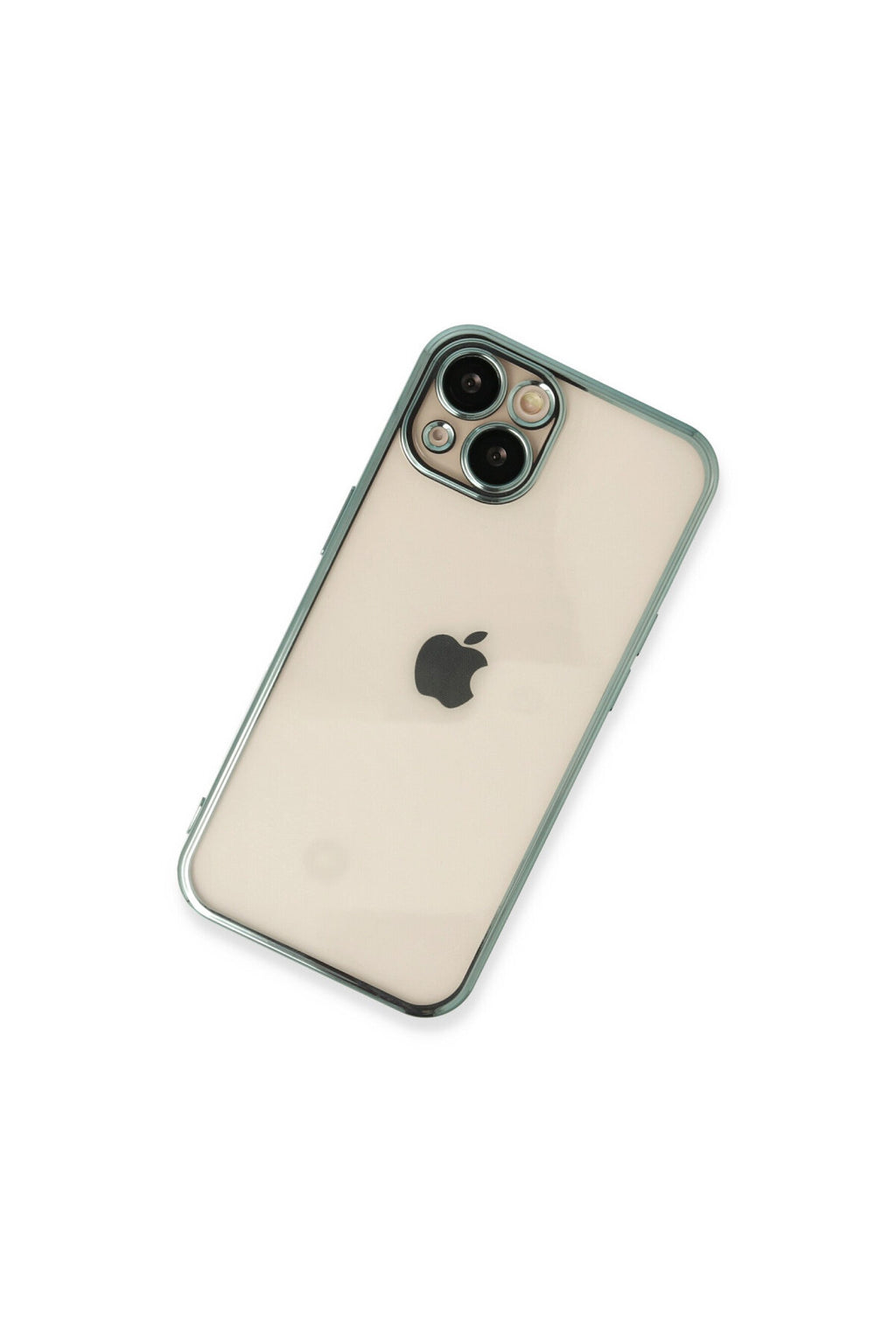 Apple iPhone 14 Uyumlu Kılıf Lensli Silikon - Yeşil