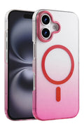 Apple iPhone 16 Uyumlu Glossy Magsafe Kapak - Pembe