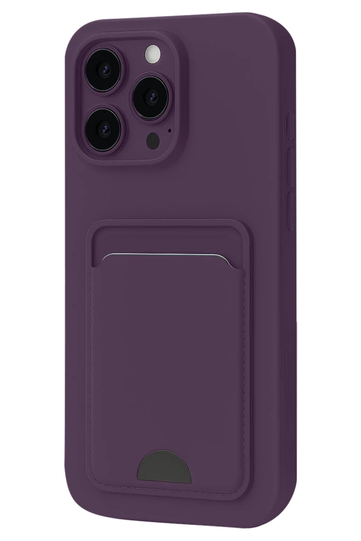 Apple iPhone 16 Plus Uyumlu Kılıf Kelvin Kartvizitli Silikon - Derin Mor