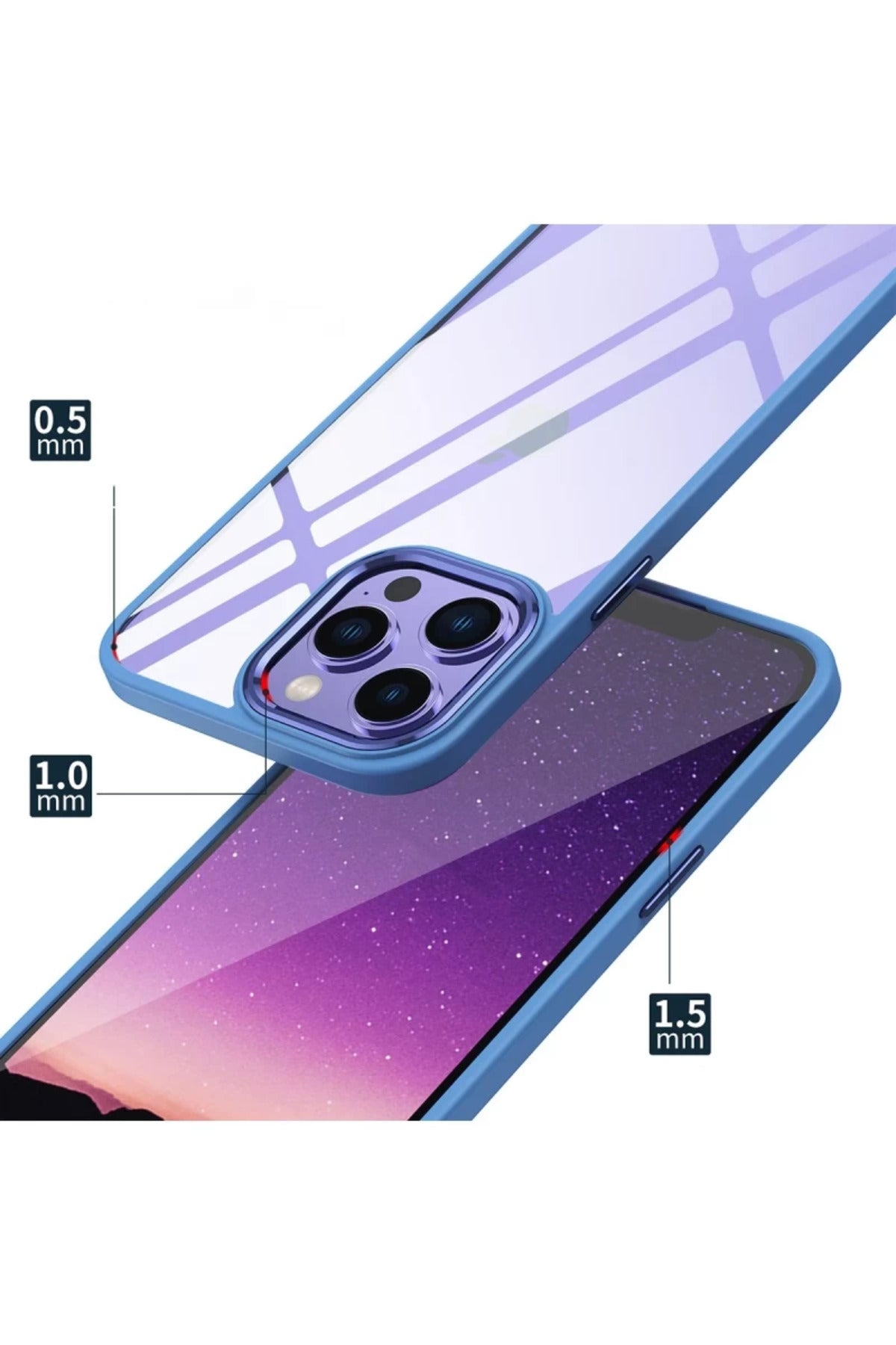 Apple iPhone 13 Pro Max Uyumlu Kılıf Power Silikon - Sierra Blue