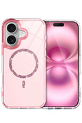 Apple iPhone 16 Plus Uyumlu Live Diamond Magsafe Kapak - Pembe