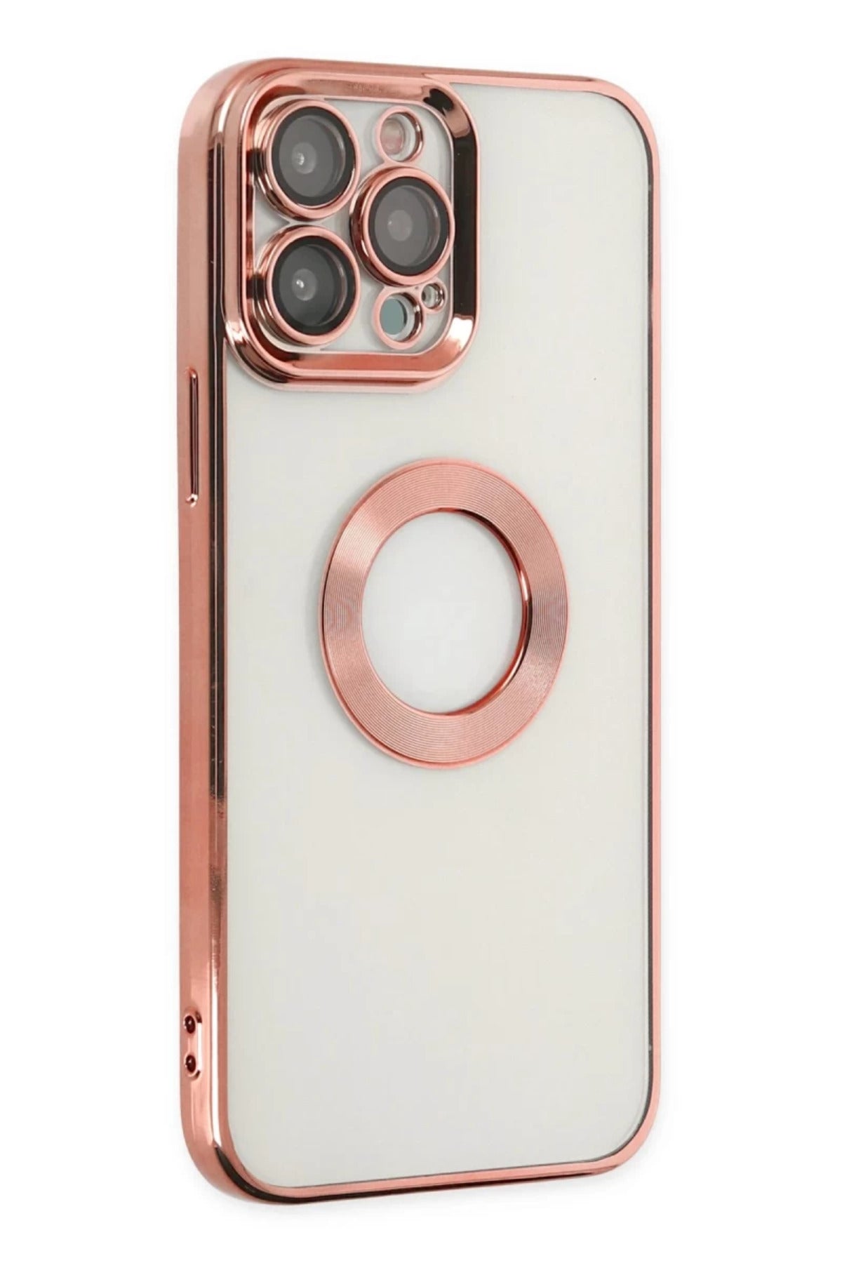Apple iPhone 14 Pro Uyumlu Kılıf Slot Silikon - Rose Gold
