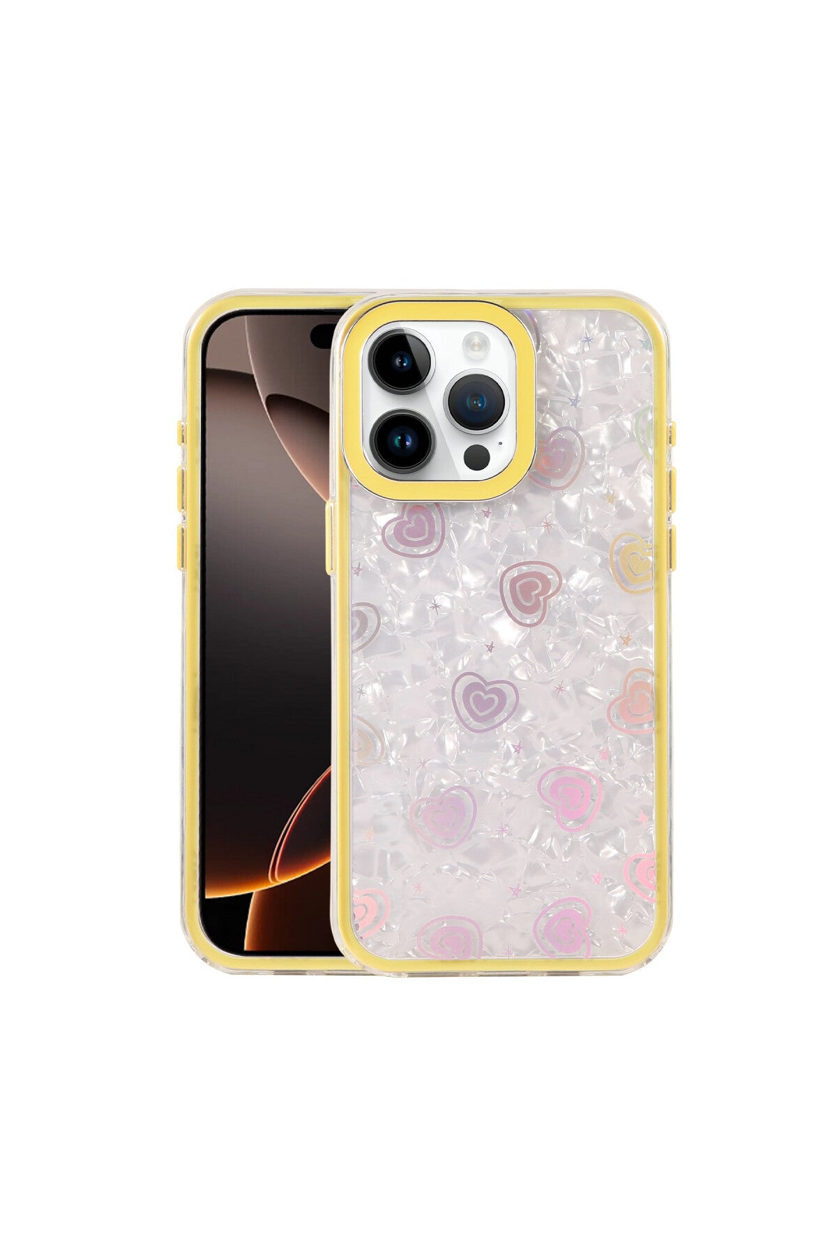 Apple iPhone 16 Pro Uyumlu Lumi Desenli Kapak - Sarı